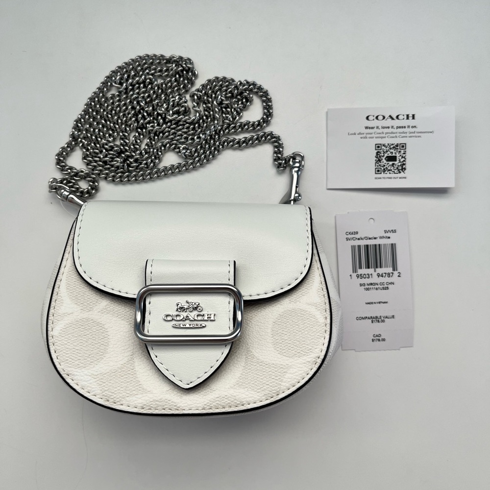 Coach Morgan Card Case On A Chain In Signature Canvas